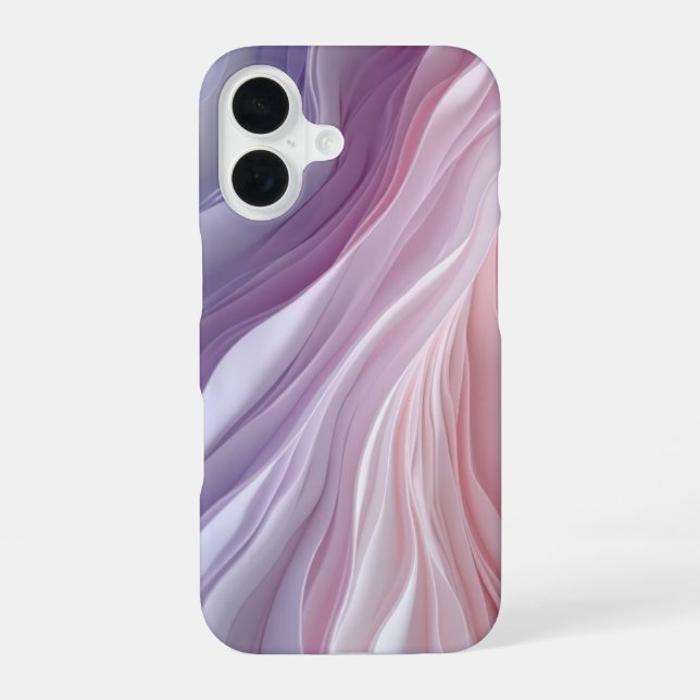 Pastel Calming Wave Pattern iPhone 16 Case (Back)
