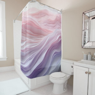 Pastel Calming Wave Pattern Shower Curtain