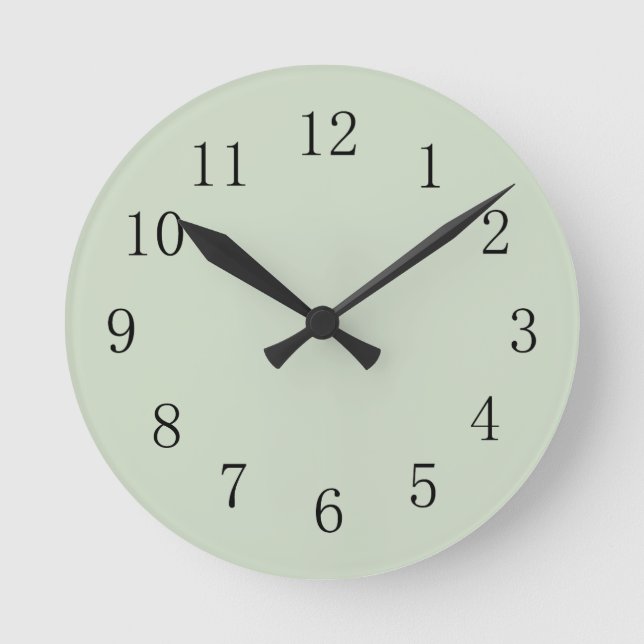 Pastel Camo Green Round (Medium) Wall Clock (Front)