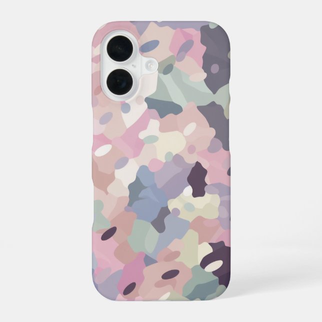 Pastel Camo Pattern iPhone 16 Case (Back)