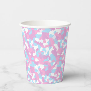Pastel Camouflage Abstract Art Pattern Paper Cups