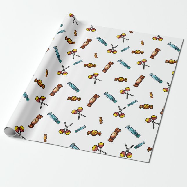 Pastel Candies  Wrapping Paper (Unrolled)