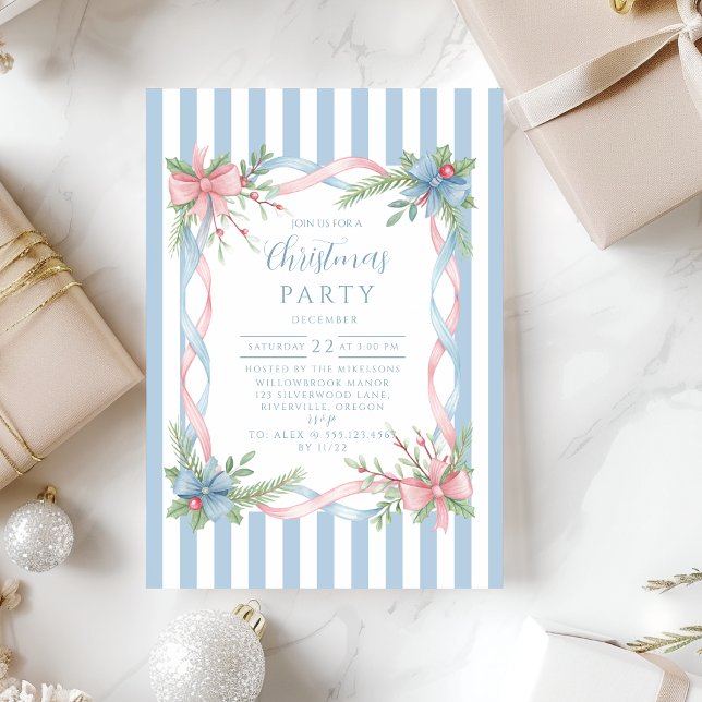 Pastel Candy Cane Christmas Invitation (Creator Uploaded)