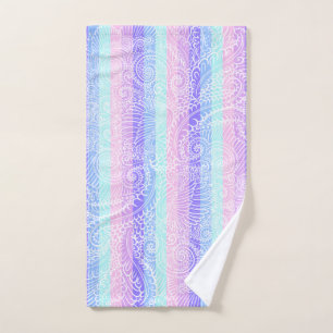 Pastel Candy Swirls   Striped Soft Fantasy Pattern Hand Towel