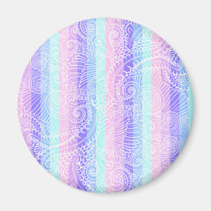 Pastel Candy Swirls   Striped Soft Fantasy Pattern Magnet