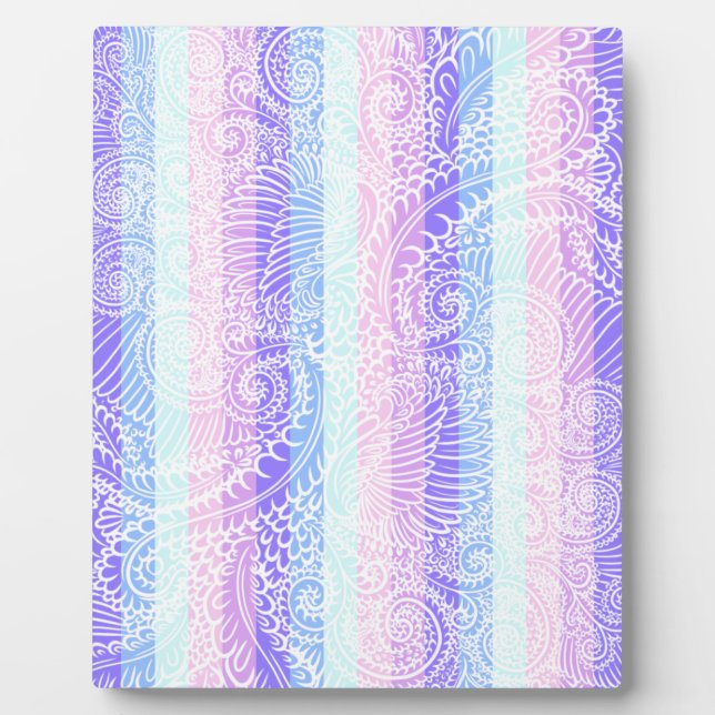 Pastel Candy Swirls | Striped Soft Fantasy Pattern Plaque (Front)