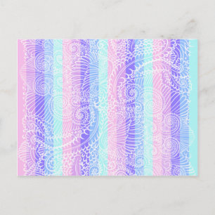 Pastel Candy Swirls Striped Soft Fantasy Pattern Postcard