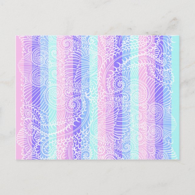 Pastel Candy Swirls | Striped Soft Fantasy Pattern Postcard (Front)
