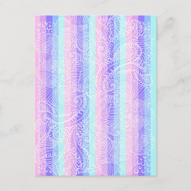 Pastel Candy Swirls | Striped Soft Fantasy Pattern Postcard (Front)