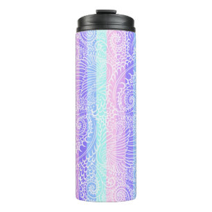 Pastel Candy Swirls   Striped Soft Fantasy Pattern Thermal Tumbler