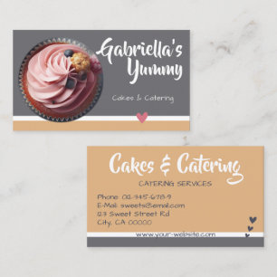 Pastel Caramel Cupcake Cake Photo Template Sweet Business Card