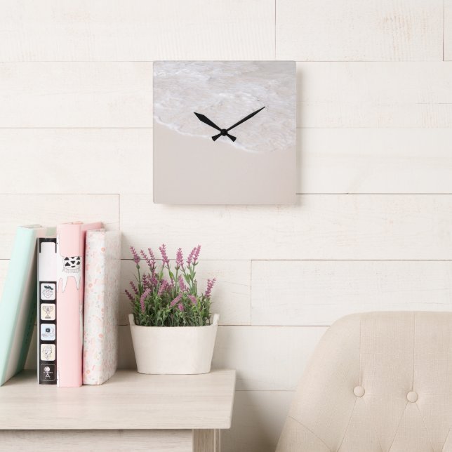Pastel Caribbean Sea Tranquillity 1 Square Wall Clock (Reading Room)