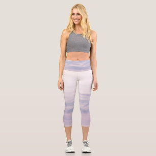 Pastel Caribbean Sunset Sky 2 #clouds #art Capri Leggings