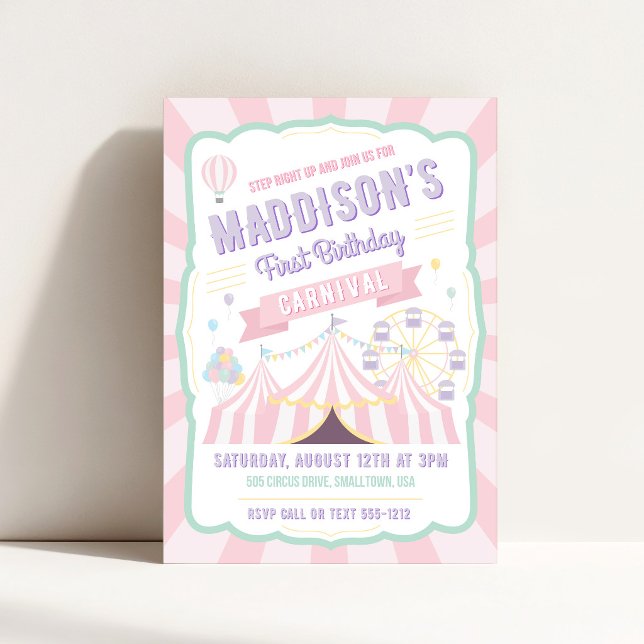 Pastel Carnival Birthday Invitation (Creator Uploaded)