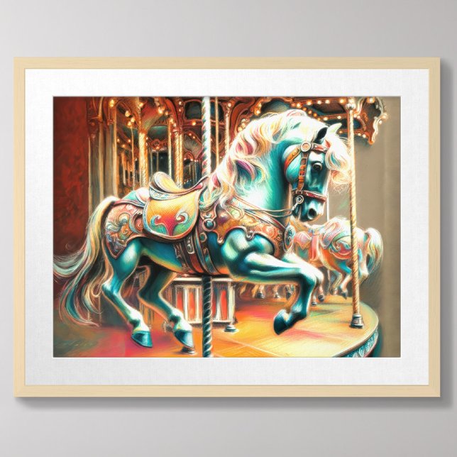 Pastel Carousel Horse Merry Go Round Poster (Creator Uploaded)