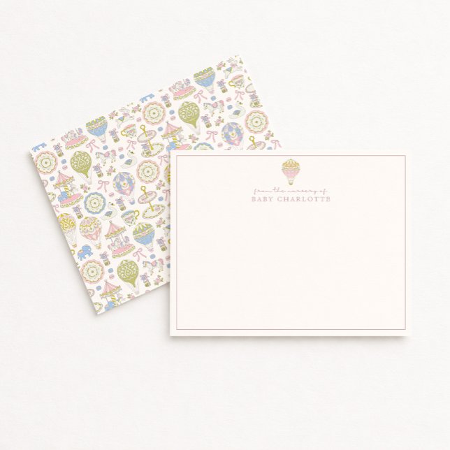 Pastel Carousel Nursery Note Card (Creator Uploaded)