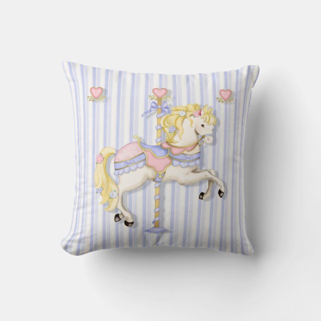 Pastel Carousel Pony Cushion (Front)