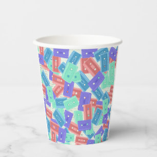 Pastel Cassette Tapes - 90s Aesthetic Music Paper Cups