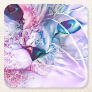 Pastel Cat Dreamscape Square Paper Coaster
