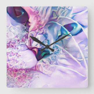 Pastel Cat Dreamscape Square Wall Clock