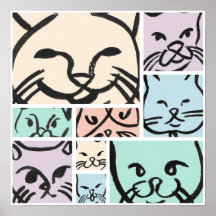 Pastel Cat Faces
