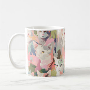 Pastel Cats Colourful Pattern Coffee Mug