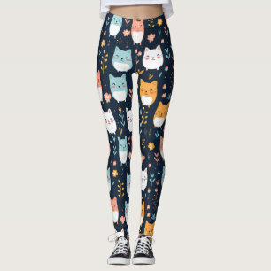 Pastel Cats Pattern Leggings