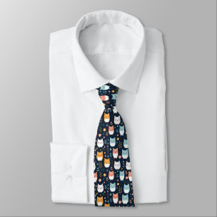 Pastel Cats Pattern Tie