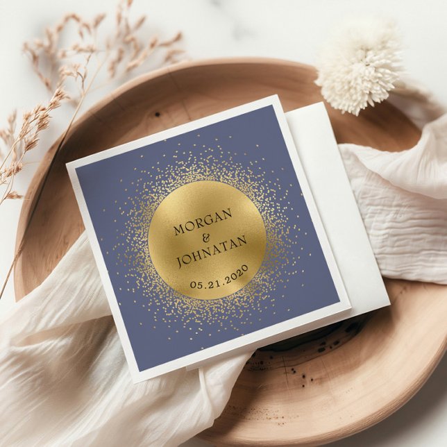 Pastel Celestial Gold Moon Wedding Napkins (Creator Uploaded)