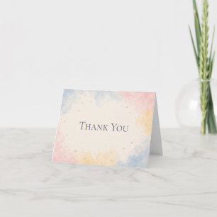 Pastel Celestial Watercolor Stars Wedding Thank You Card
