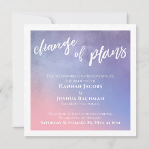 Pastel Change of Plans Postponed Wedding Card