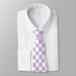 Pastel Checkerboard Checks Pattern Retro Lilac Tie