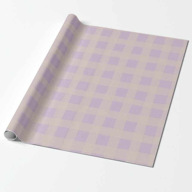 Pastel Checkered Gingham Wrapping Paper (Unrolled)