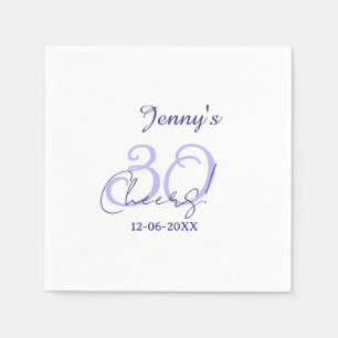 Pastel cheers 30th birthday purple elegant name da napkin