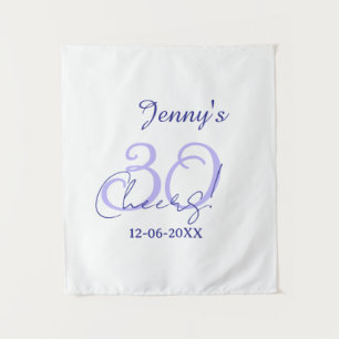 Pastel cheers 30th birthday purple elegant name da tapestry