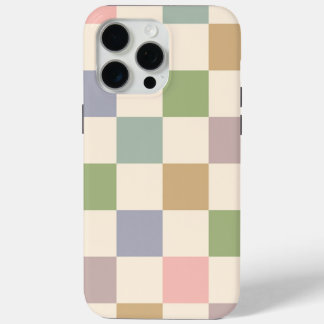 Pastel Chequered Geometric Retro Seamless Pattern iPhone 15 Pro Max Case