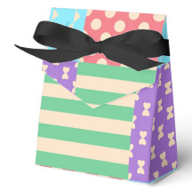 Pastel Chequered Stripe Bow Polkadot Geometric