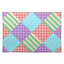 Pastel Chequered Stripe Bow Polkadot Geometric