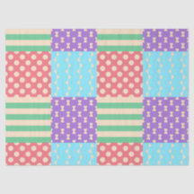 Pastel Chequered Stripe Bow Polkadot Geometric