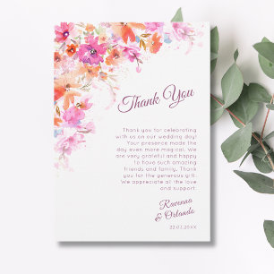 Pastel Cherry Blossom Floral Pink Thank You Card