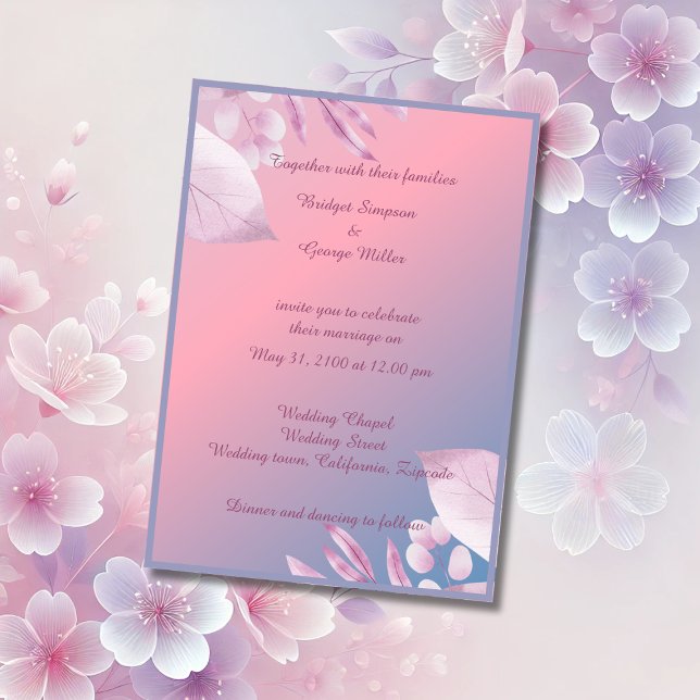 pastel cherry blossom sakura Wedding Invitation (Creator Uploaded)