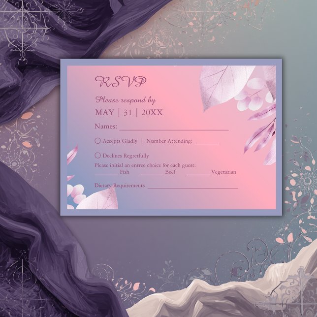 pastel cherry blossom sakura wedding  RSVP card (Creator Uploaded)