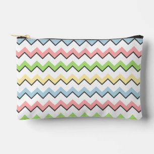 Pastel Chevron by Shirley Taylor Accessory Pouch