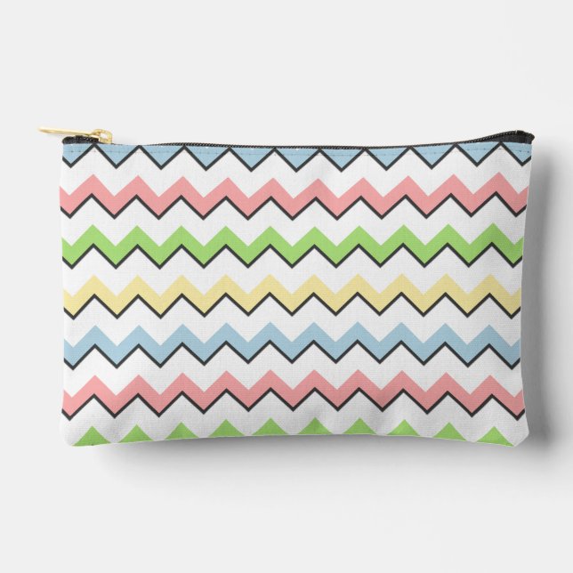 Pastel Chevron by Shirley Taylor Accessory Pouch (Front)
