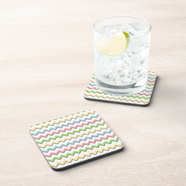 Pastel Chevron-Drop Shadow by Shirley Taylor Coaster (Right Side)