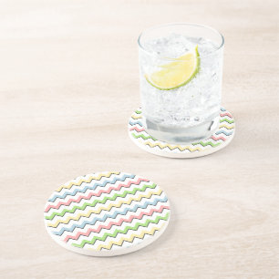 Pastel Chevron-Drop Shadow by Shirley Taylor Coaster