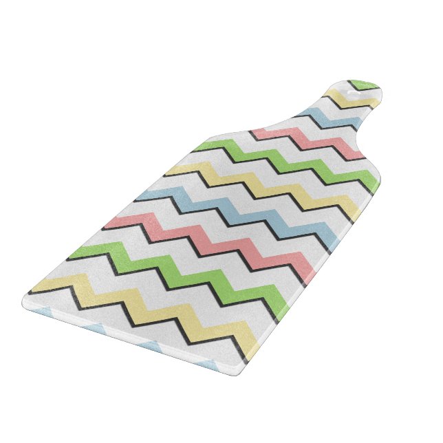 Pastel Chevron-Drop Shadow by Shirley Taylor Cutting Board (Corner)