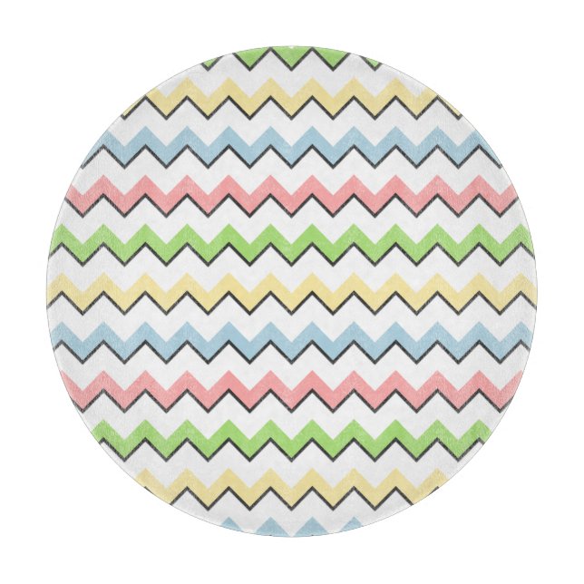 Pastel Chevron-Drop Shadow by Shirley Taylor Cutting Board (Front)
