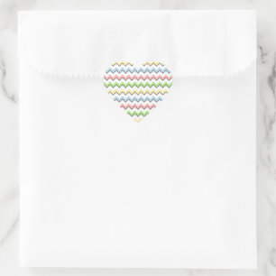 Pastel Chevron-Drop Shadow by Shirley Taylor Heart Sticker