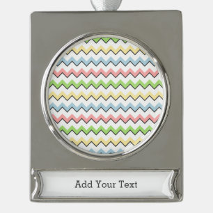 Pastel Chevron-Drop Shadow by Shirley Taylor Silver Plated Banner Ornament